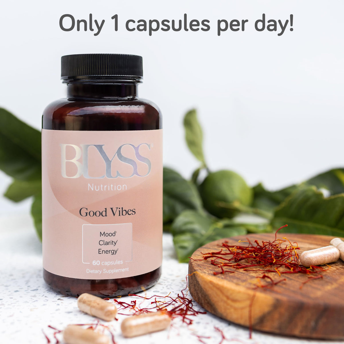 BLYSS Nutrition Saffran capsules végétaliennes avec des ingrédients naturels