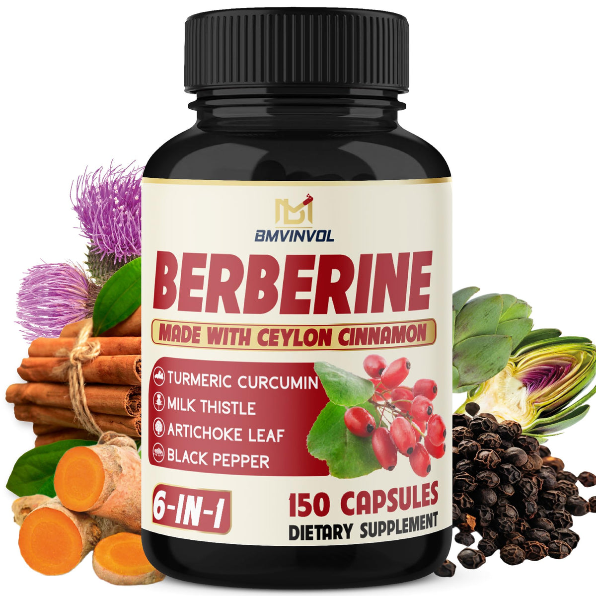 BMVINVOL Berbérine 150 capsules vue avant