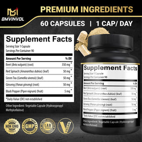 BMVINVOL Capsules de Betterave, vue de côté de l'emballage