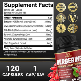 BMVINVOL Complément Alimentaire 120 Capsules Berbérine Complexe vue de dos