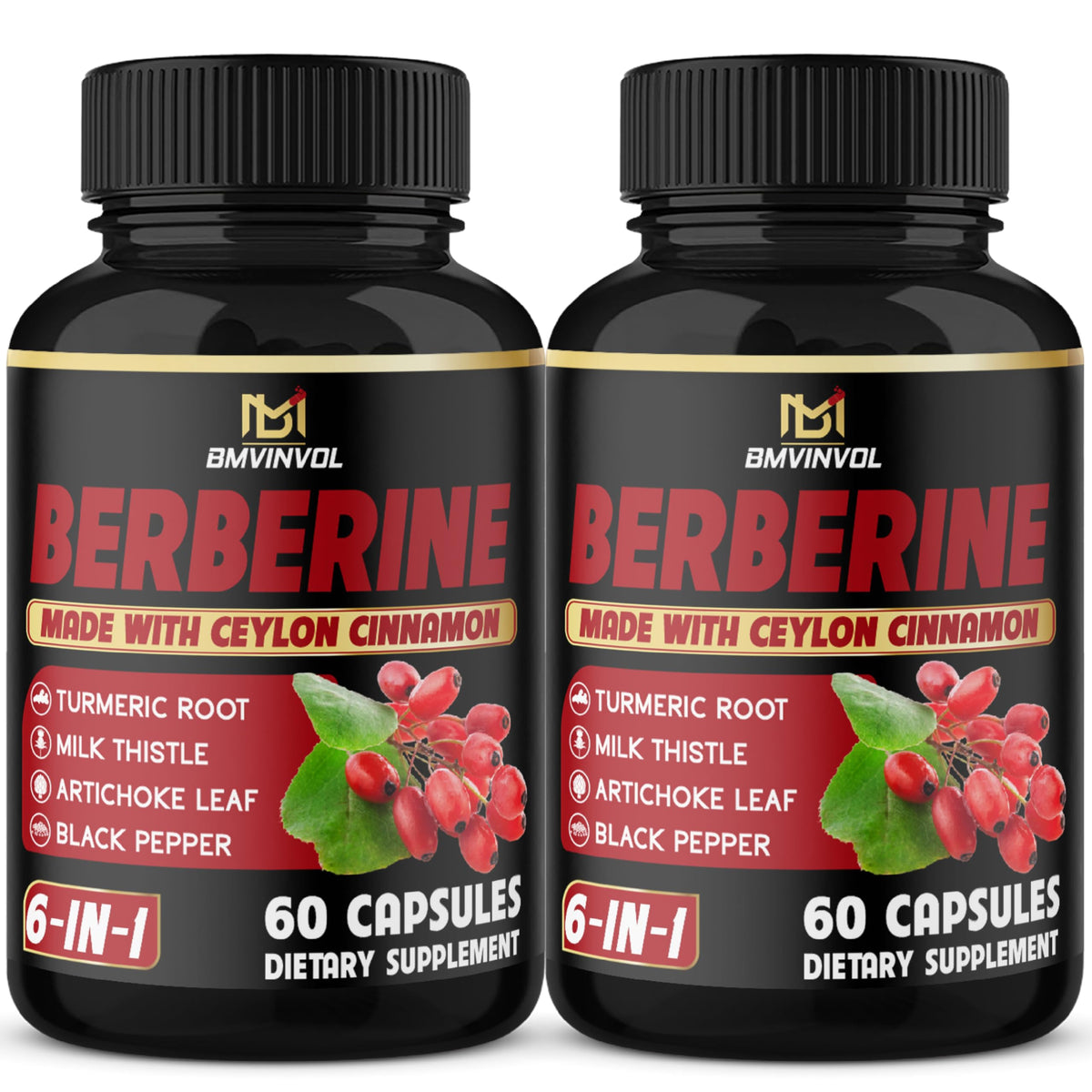 BMVINVOL Complément Alimentaire Berbérine 120 capsules en boîte