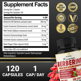 BMVINVOL Complément Alimentaire Berbérine 120 Capsules vue arrière