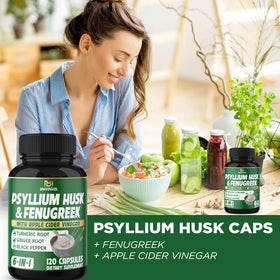 BMVINVOL Complément Alimentaire Psyllium 120 Capsules avec d'autres produits
