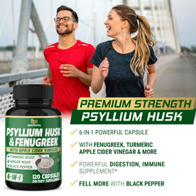 BMVINVOL Complément Alimentaire Psyllium 120 Capsules ouvertes
