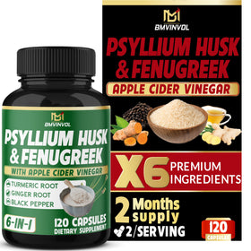 BMVINVOL Complément Alimentaire Psyllium 120 Capsules vue de face