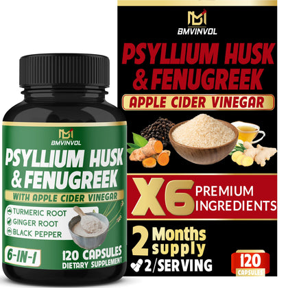BMVINVOL Complément Alimentaire Psyllium 120 Capsules vue de face