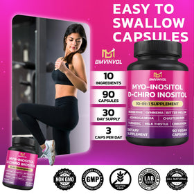 BMVINVOL Inositol 90 capsules ouvertes avec capsules visibles