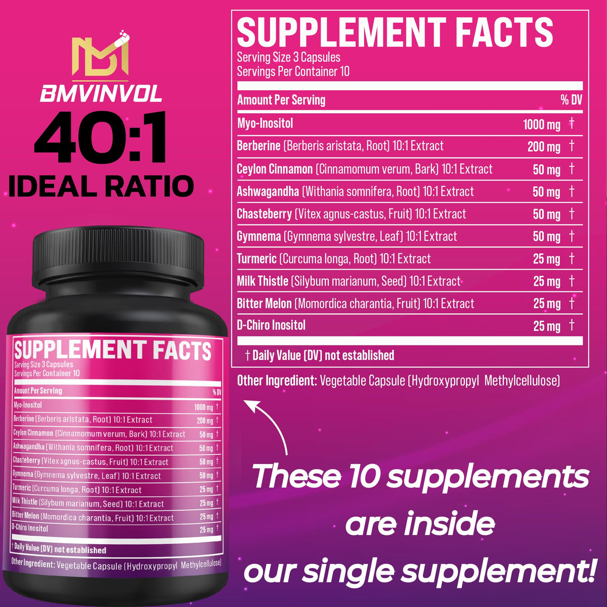 BMVINVOL Inositol capsules sur une table