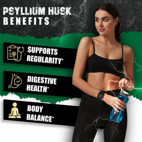 BMVINVOL Psyllium avec ingrédients naturels en arrière-plan