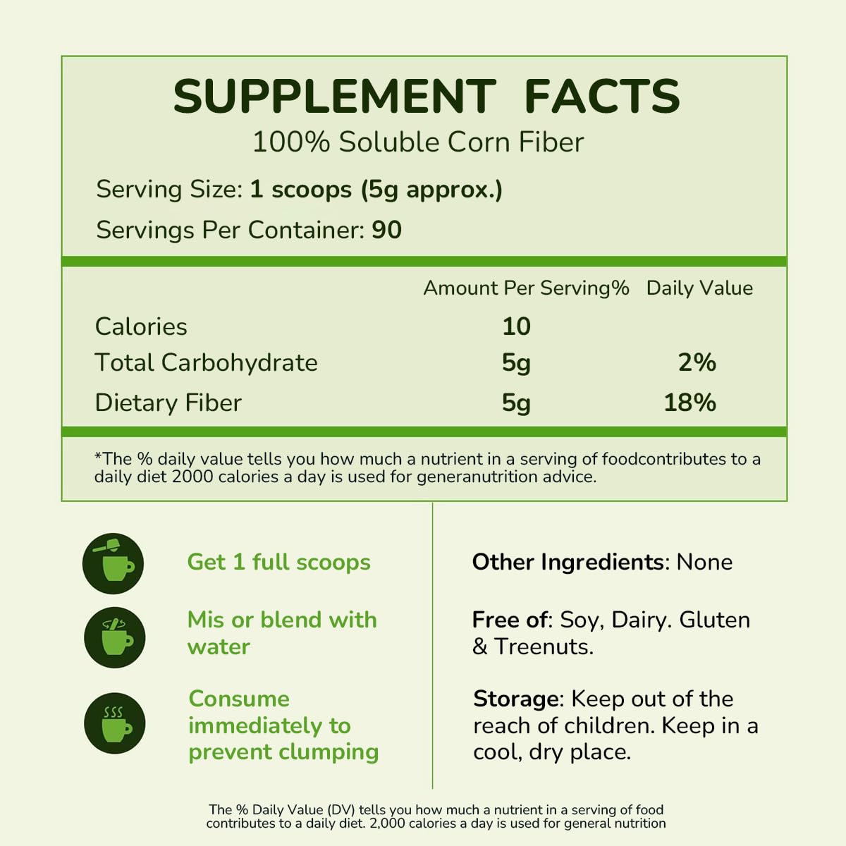 BNHealthy Poudre de Fibre Soluble 450g sur une table