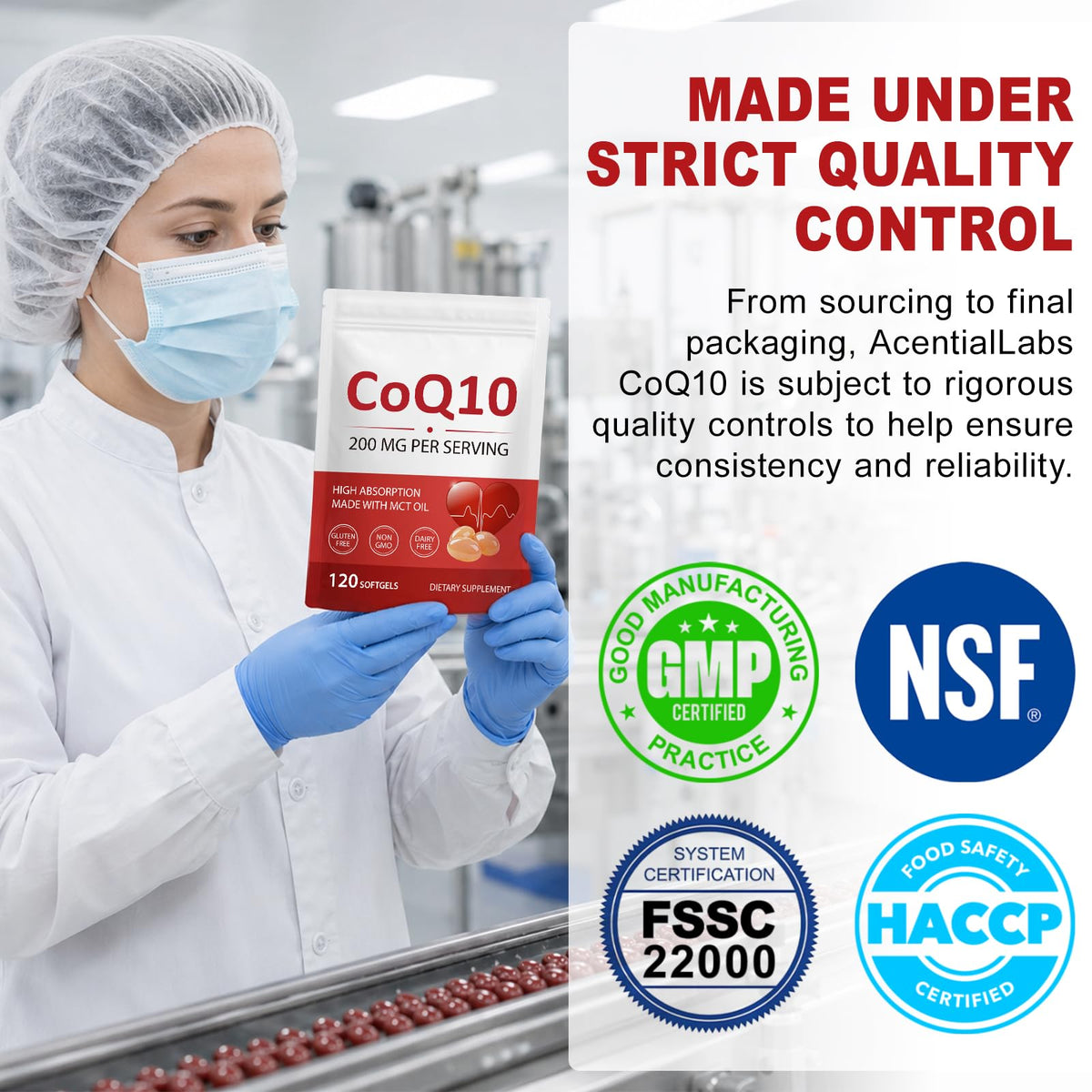 bnHUlMXw CoQ10 200mg Softgels sur un fond neutre