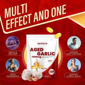 BnPnCn Extrait d'Ail Vieilli 7500mg 300 gélules souples vue arrière