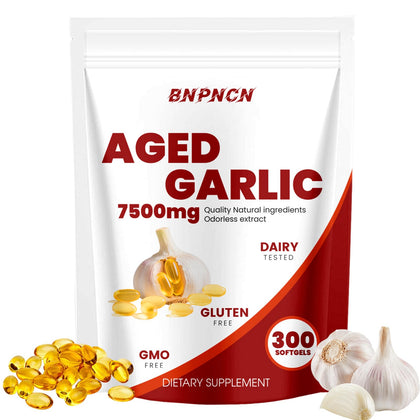 BnPnCn Extrait d'Ail Vieilli 7500mg 300 gélules souples vue avant