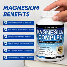 BODUNMSCA Complexe de Magnésium 1000mg 8-en-1 Capsules vue de côté