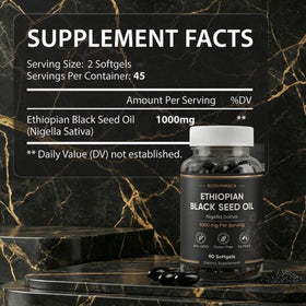 BODUNMSCA Huile de Graine Noire 1000 mg, gélules dans une main