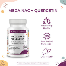 Body Kitchen Mega NAC 600mg N-Acétyl Cystéine Quercétine, vue de côté