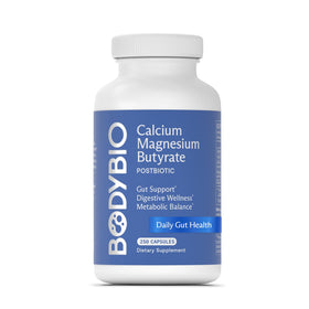 BodyBio Butyrate Calcium Magnesium capsules en bouteille