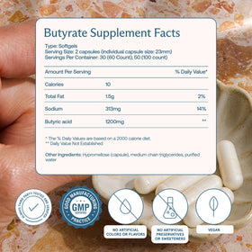 BodyBio Butyrate Sodium 118g capsules dans leur emballage