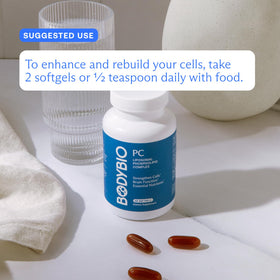 BodyBio PC Phosphatidylcholine 558g prise avec un verre d'eau