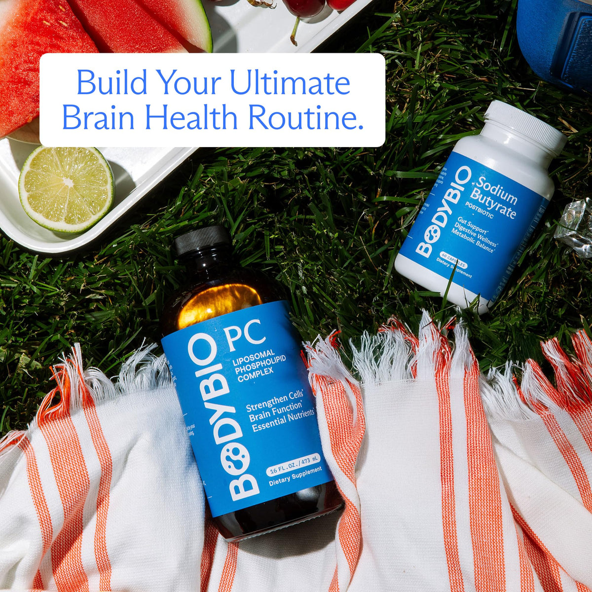 BodyBio PC Phosphatidylcholine 930g à côté de produits de santé