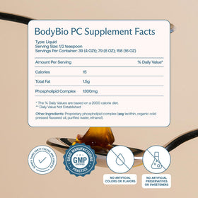 BodyBio PC Phosphatidylcholine 930g vue de côté