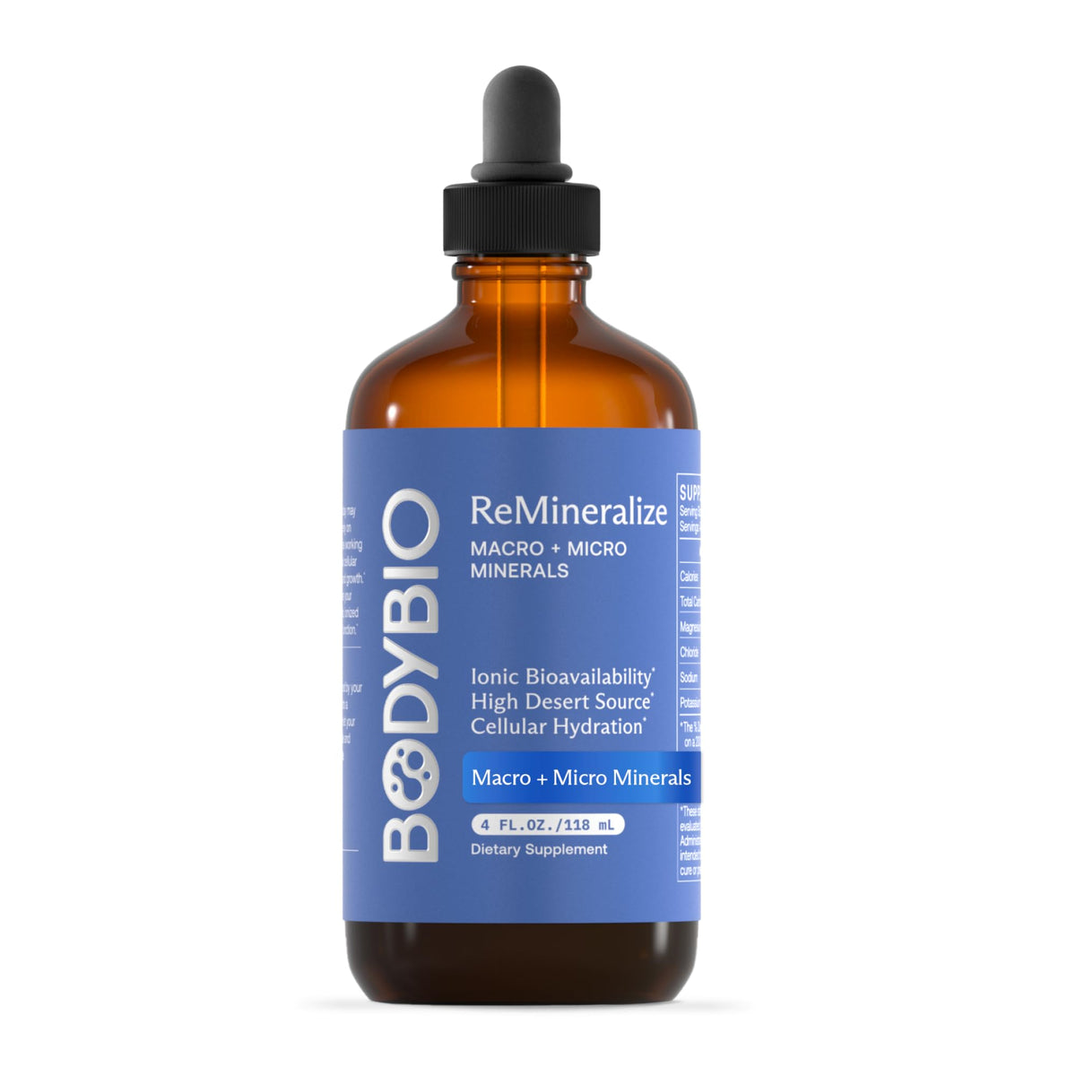 BodyBio ReMineralize flacon de minéraux oléos, vue avant
