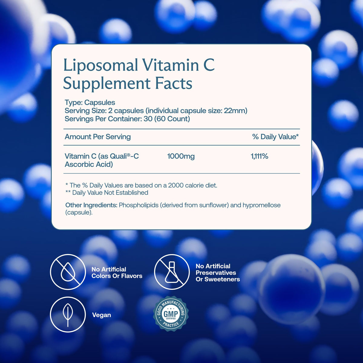 BodyBio Vitamine C Liposomale 82g étiquette avec ingrédients