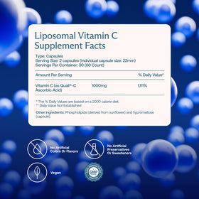 BodyBio Vitamine C Liposomale 82g étiquette avec ingrédients