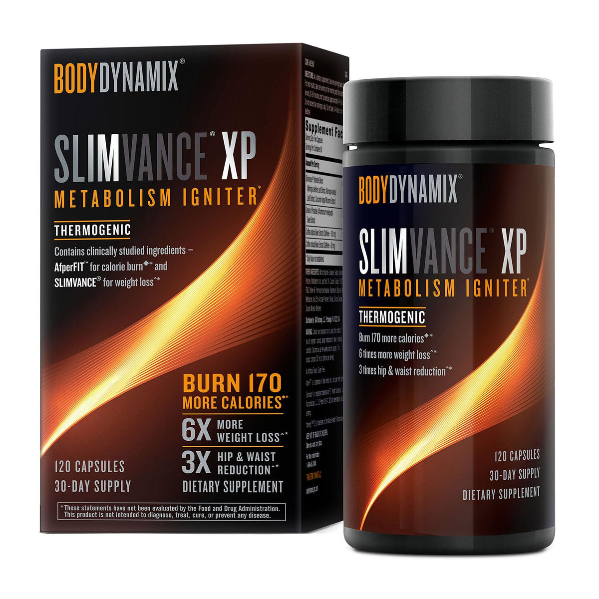 BodyDynamix Slimvance XP Brûleur de Graisse 120 Comprimés, emballage avant