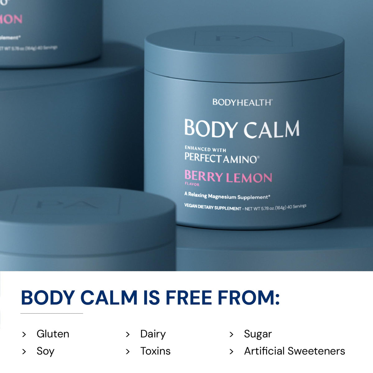 BodyHealth Body Calm Poudre de Magnésium 272g sur une table