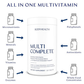BodyHealth Multi Complete 120 Ct gélules sur une table