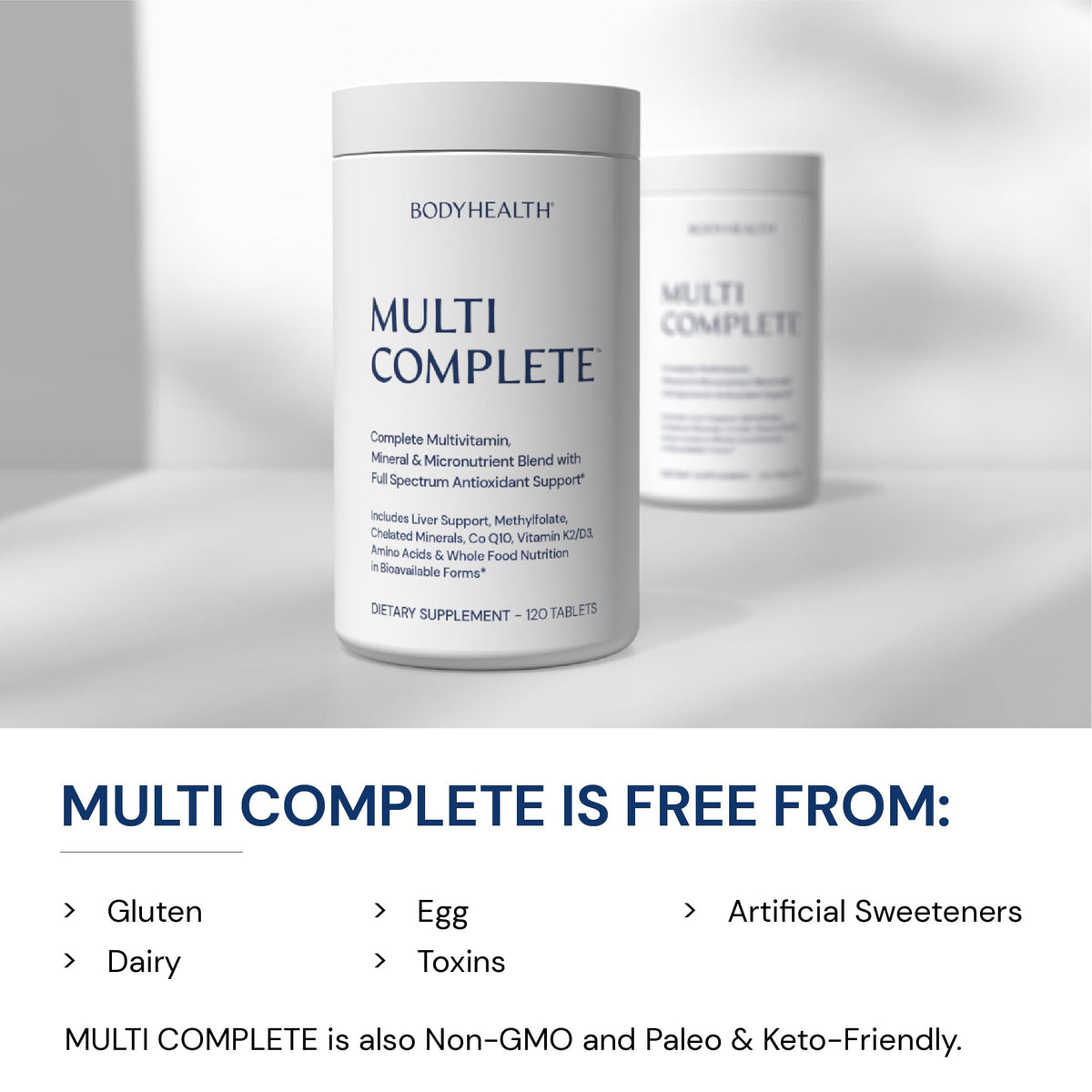 BodyHealth Multi Complete 120 Ct sur un fond neutre
