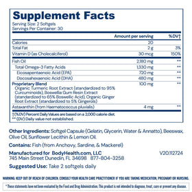 BodyHealth Omega 3 gélules soft ouvertes pour montrer le contenu
