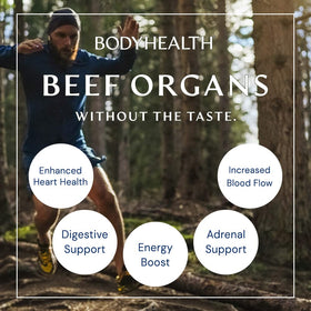 BodyHealth Organ+ complément alimentaire sur une table en bois