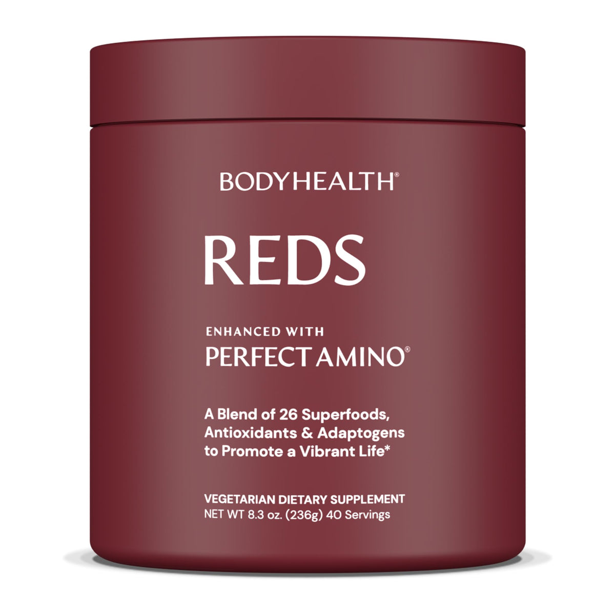 BodyHealth Perfect Reds 322g devant avec étiquette colorée
