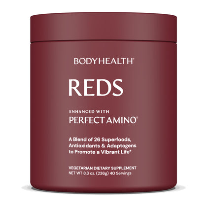 BodyHealth Perfect Reds 322g devant avec étiquette colorée