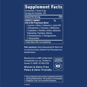 BodyHealth PerfectAmino Poudre BCAA et EAA 780g vue arrière