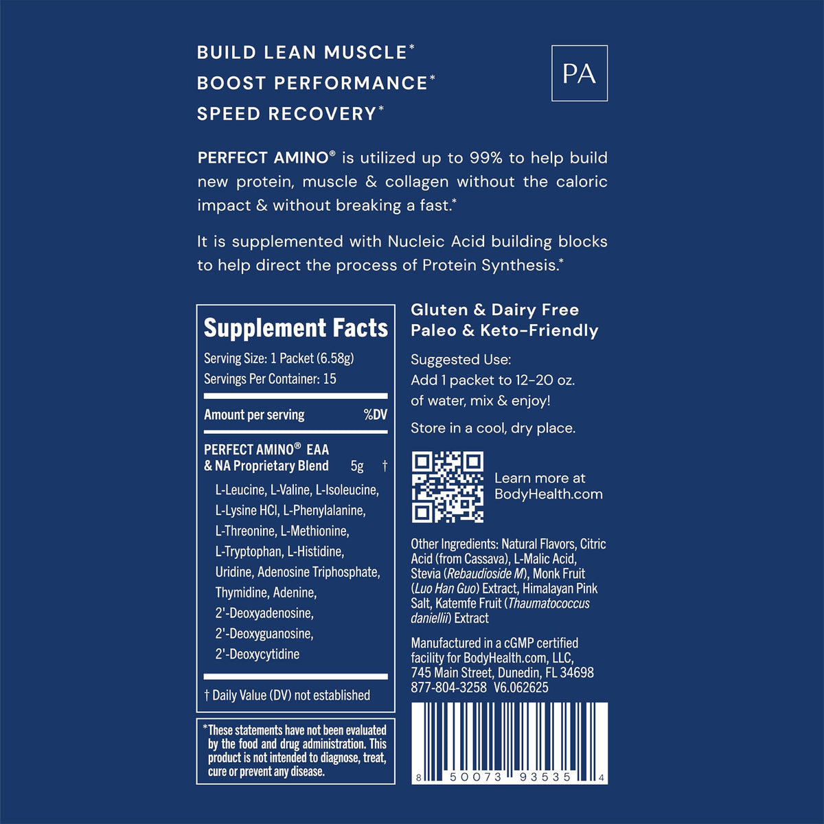 BodyHealth PerfectAmino Poudre mélange de baies