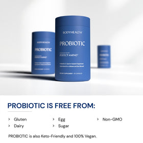 BodyHealth Probiotic 60 capsules sur fond blanc