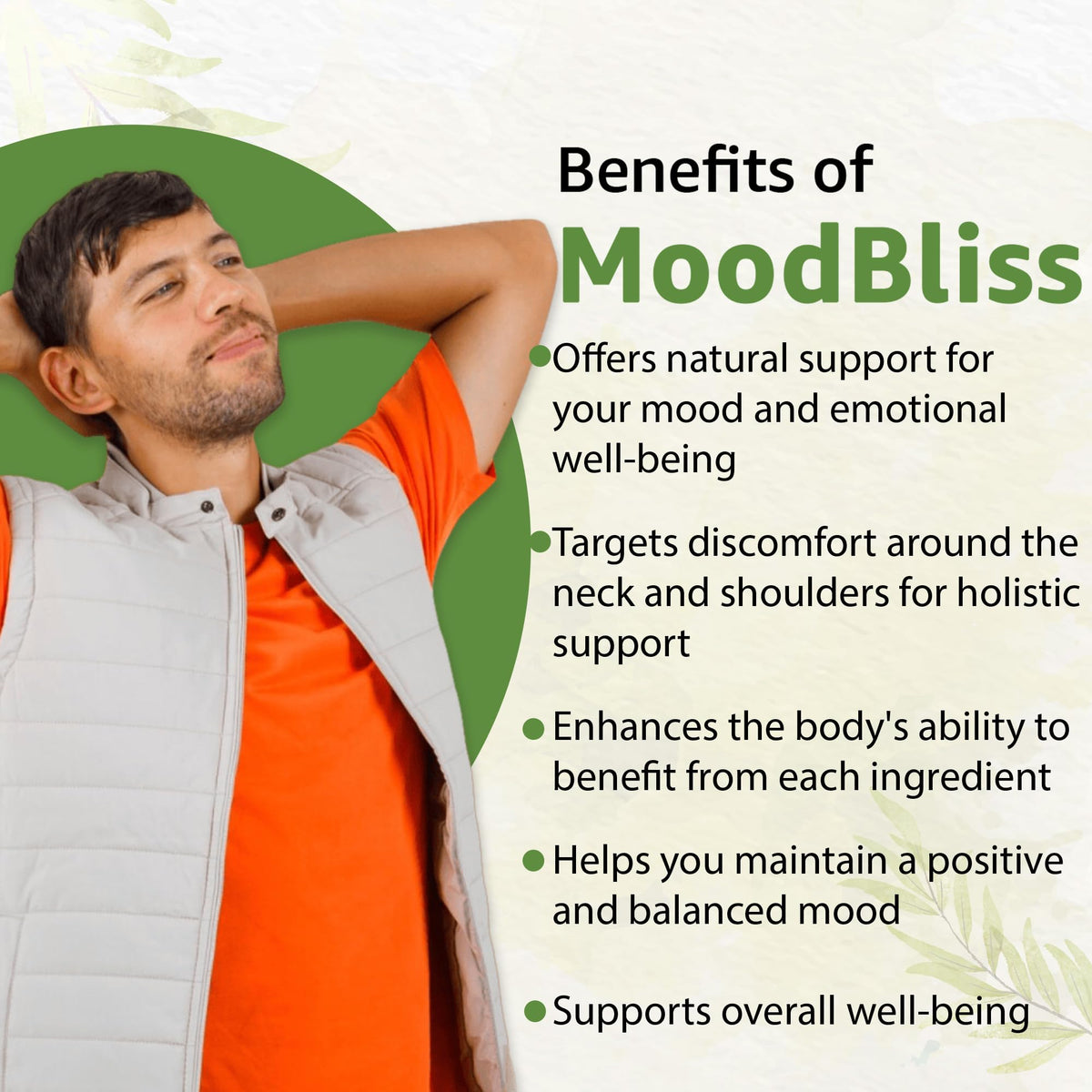 Bodymune MoodBliss 60 cps bio sur une table en bois