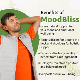 Bodymune MoodBliss 60 cps bio sur une table en bois