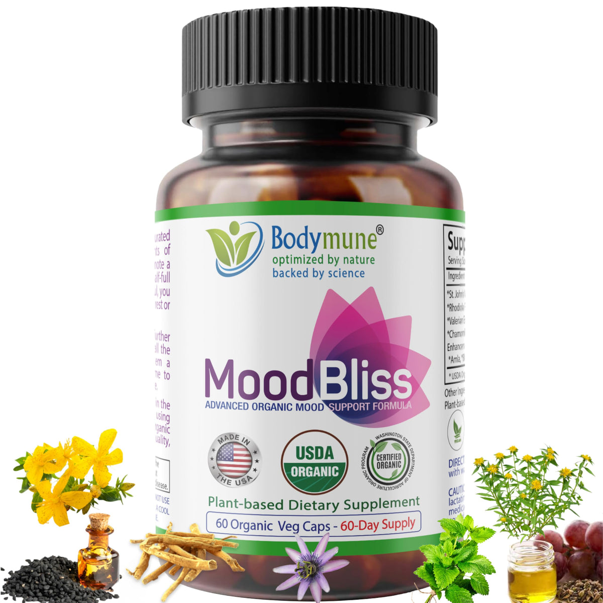 Bodymune MoodBliss 60 cps boîte vue avant