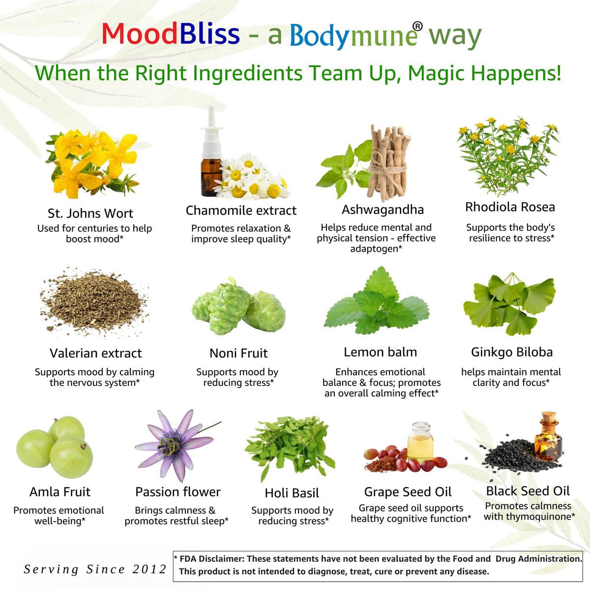 Bodymune MoodBliss 60 cps côté avec ingrédients