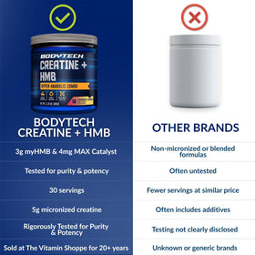 BodyTech Créatine Micronisée Limonade Fraise sur une table de gym