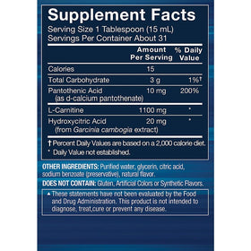 BodyTech L-Carnitine 1100mg étiquette avec ingrédients