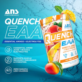 Boisson ANS Performance Quench EAA 470g dans un verre avec de l'eau