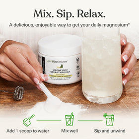 Boisson de magnésium BIOptimizers dans un verre