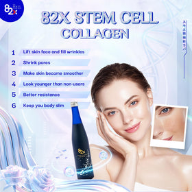 Boisson liquide de collagène 82X avec un verre