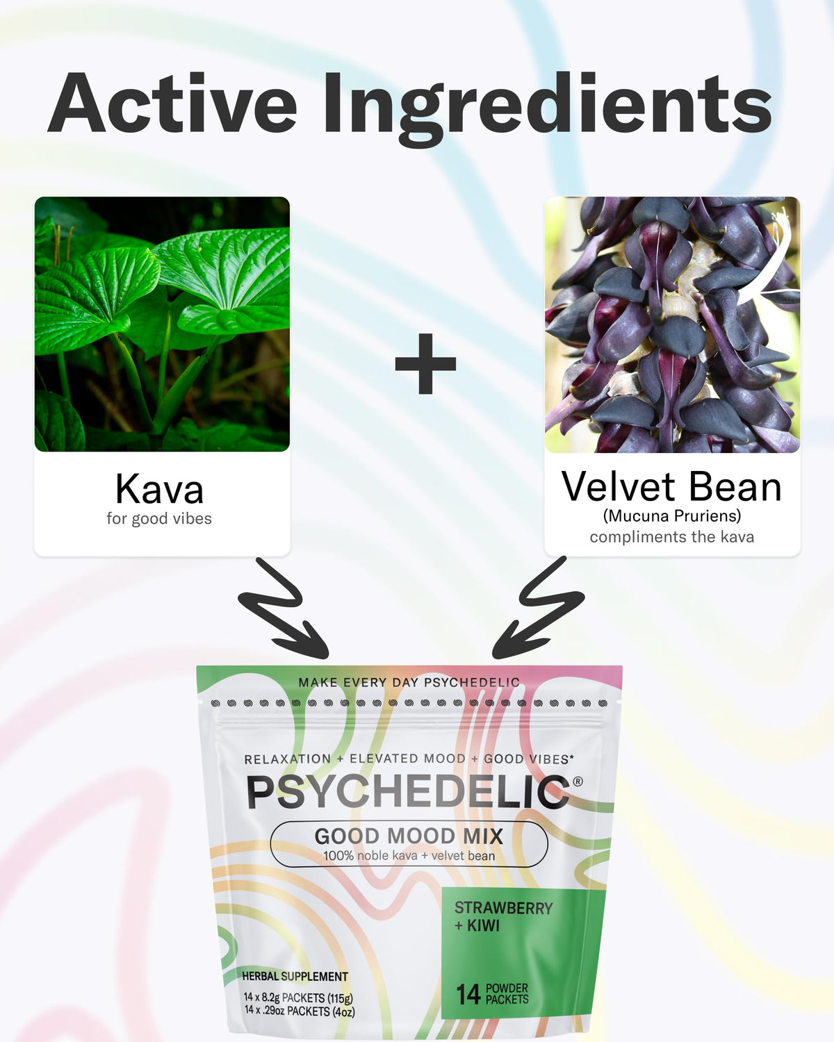 Boisson préparée avec le mélange de kava à la fraise et kiwi