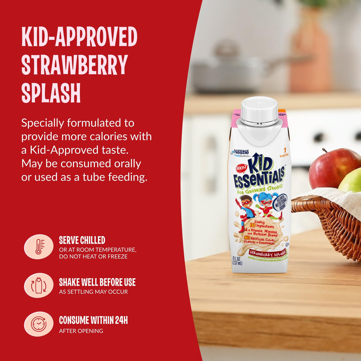 Boisson support Kid Essentials avec un goût de fraise